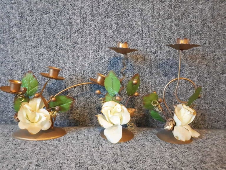 Vintage Flower Ornaments / candle holders