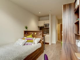 STUDENT ROOMS TO RENT IN LONDON. ECONOMY BRONZE STUDIO WITH PRIVATE ROOM, BATHROOM, KITCHEN
