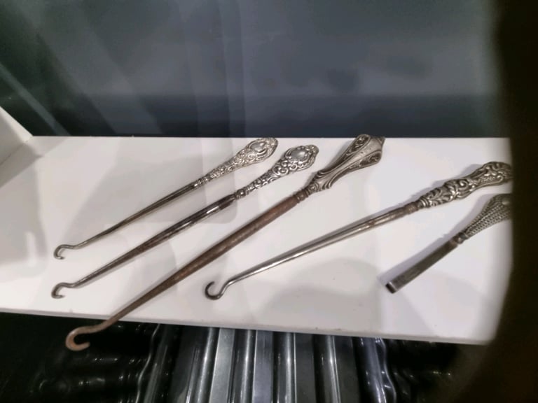 image for Silver collection of antique button hooks