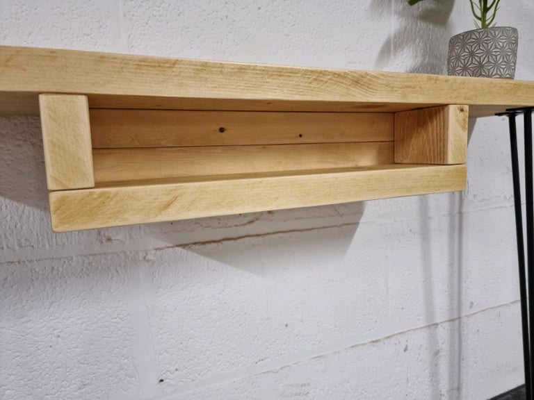 RUSTIC CONSOLE TABLE (WITH STORAGE) & STEEL HAIRPIN LEGS