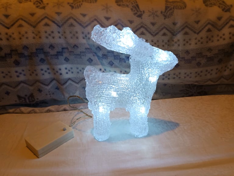 Small Acrylic Reindeer lights up
