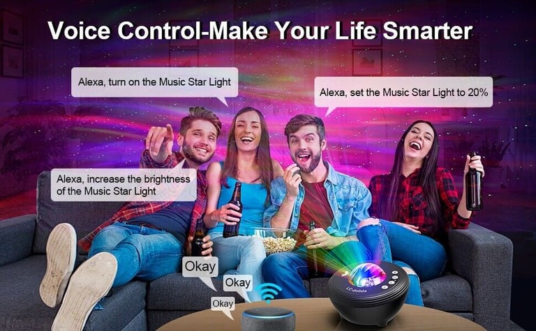 Star Projector Night Lights/ Autism Sensory Lights App & Alexa Control