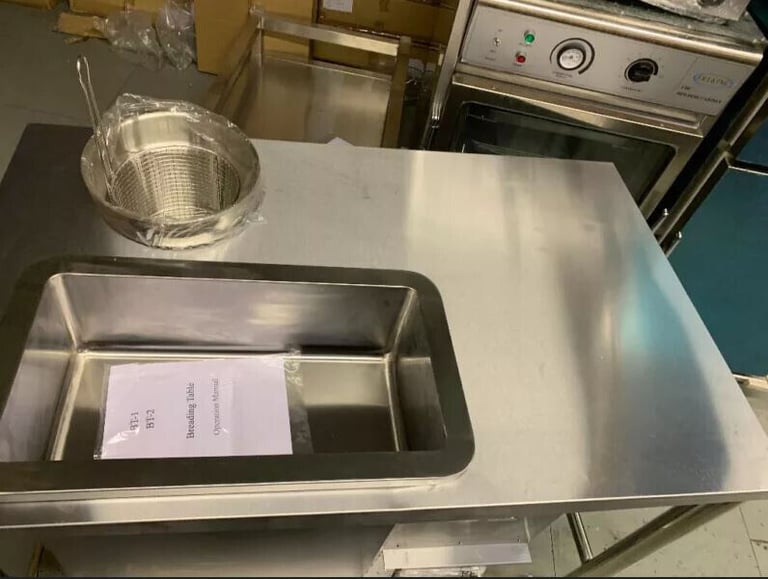 Fat Chef Breading Table with 2 Stainless Steel Containers