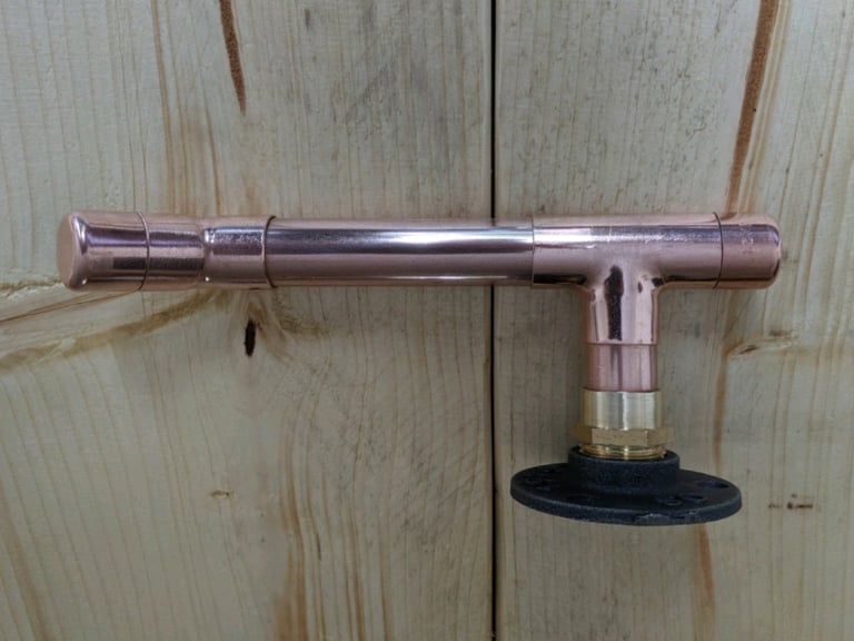 INDUSTRIAL DESIGNED COPPER PIPE LOO ROLL HOLDER