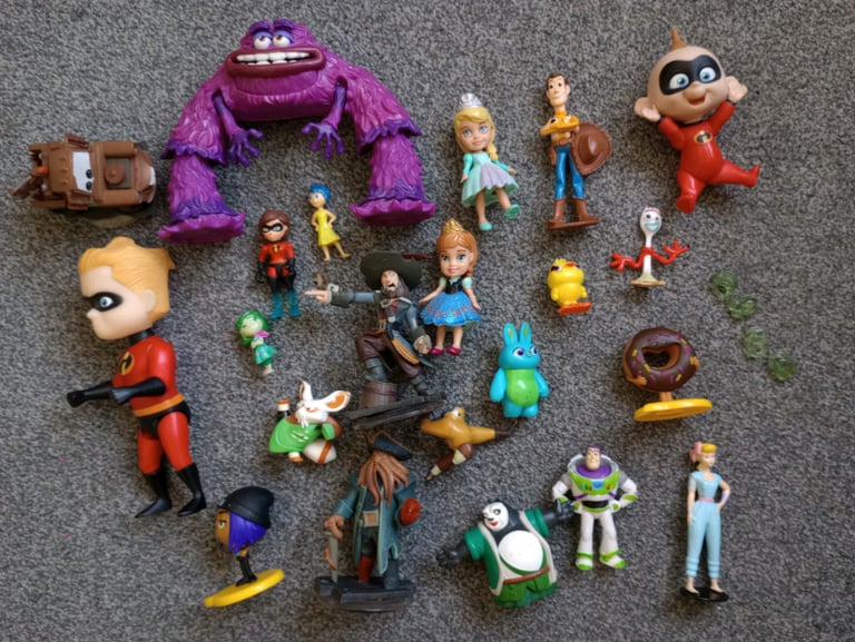 Assortment of toy cartoon movie characters