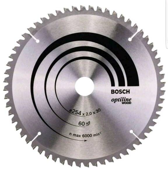 Bosch 2608640436 Circular Saw Blade Optiline Wood for KAPP- and Saws, 254 X.2.0×