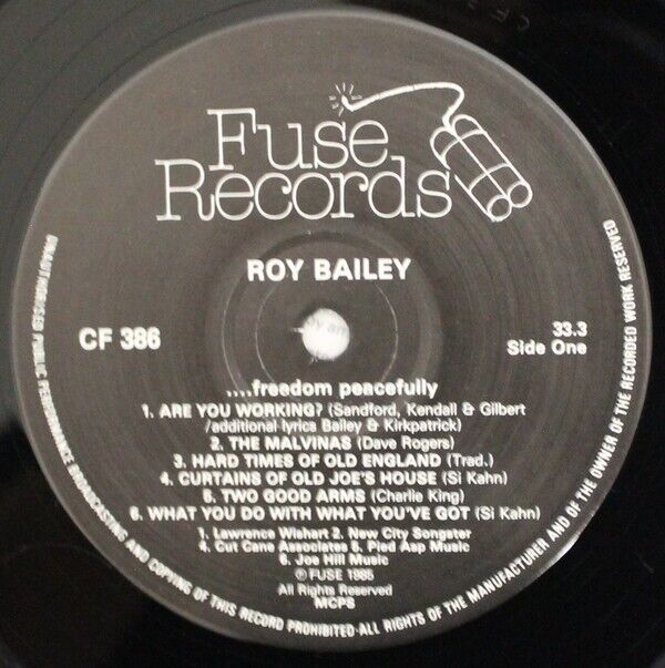 Roy Bailey ‎– ...Freedom Peacefully LP. Like New Lyric Inner And Sleeve £15