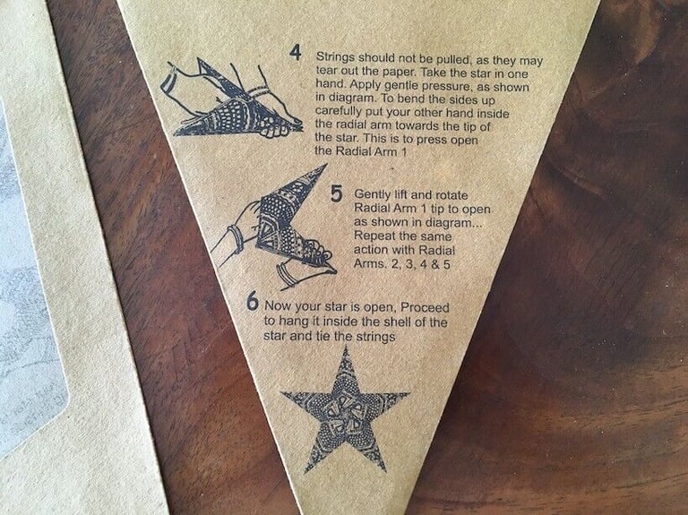 Star paper light shades/ lampshades/ lanterns x 2 (hygge, boho - used with/ without lights)