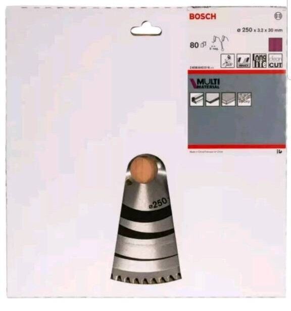 image for Bosch 2608640516 Circular Saw Blade Multi Material, 250 X 30 X 3,2 mm, 80