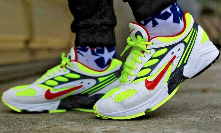 image for NIKE AIR MAX GHOST RACER ZOOM MENS TRAINERS RED NEON YELLOW SNEAKERS MENS SHOES*