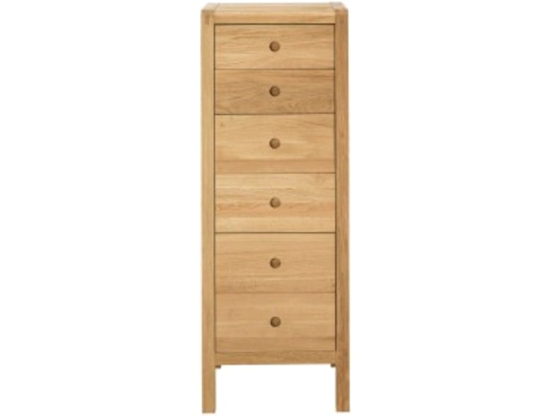 Habitat Radius Solid Oak 6 Drawers Chest Of Drawers Tallboy 