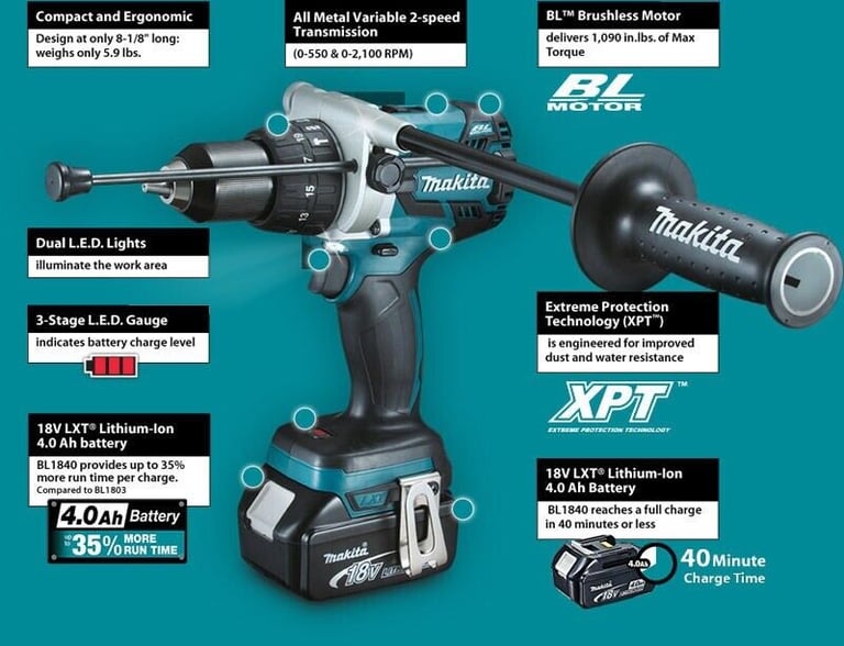 Makita XPH07Z Brushless Cordless 1 2 Hammer Driver 18V LXT