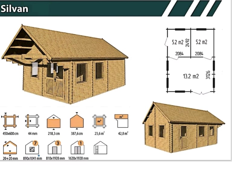 Timber cabin "Silvan" 4.5×6m - finance available