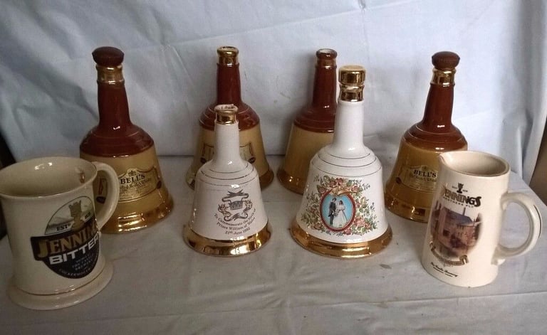 image for Collection of 6 wade decanters 