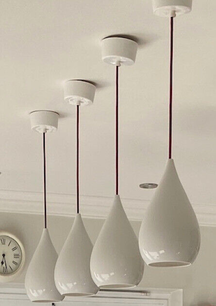RRP £940 - 4x Original BTC Drop One Bone China Pendant Light