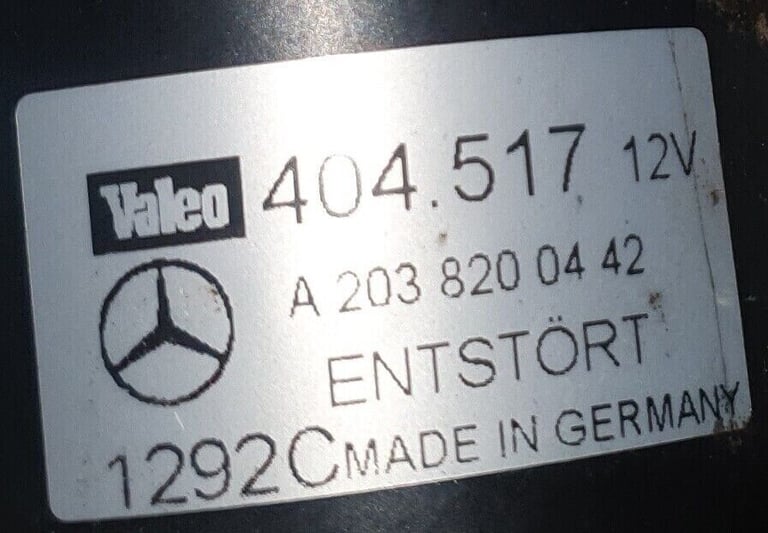 Mercedes C Class C180 Kompressor Front Wiper Motor & Linkage 2002