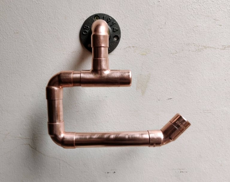 image for Industrial Designed (270 DEGREE) Copper Pipe Loo Roll Holder