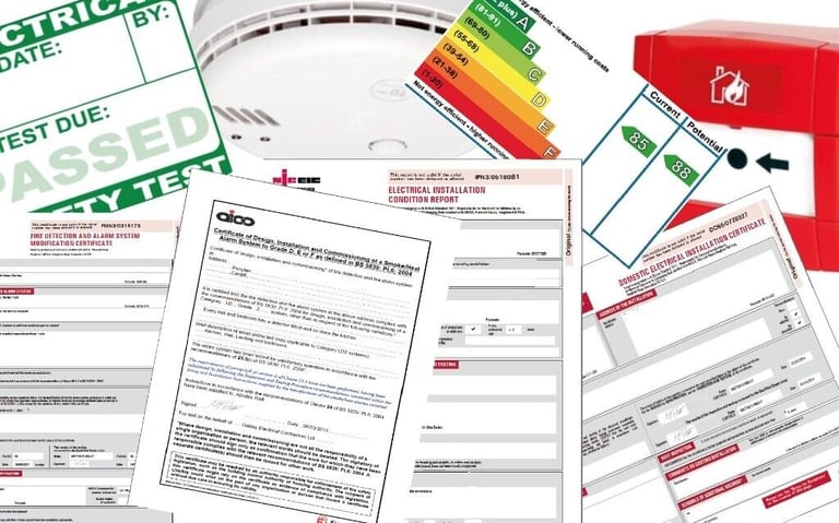 NICEIC REGISTERED - ELECTRICAL CERTIFICATES - PAT TESTING - FIRE RISK 