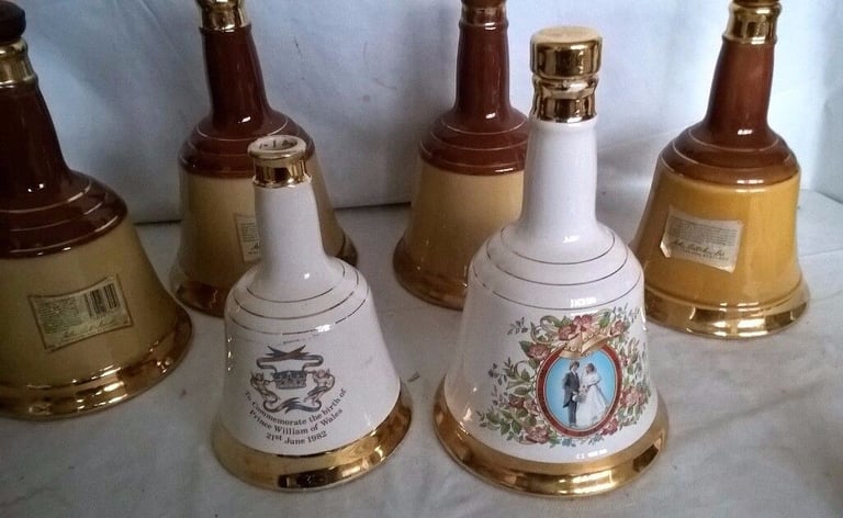 Collection of 6 wade decanters 