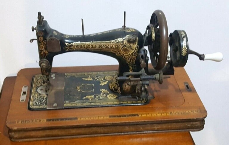 image for Antique Retro 1900's Frister & Rossmann Hand Crank Sewing Machine