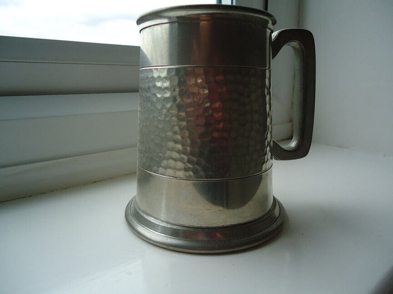 image for English Pewter glass bottom mug