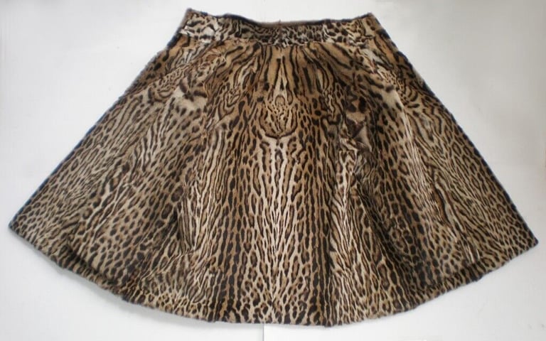 Real ocelot fur jacket with CITES, size L/XL