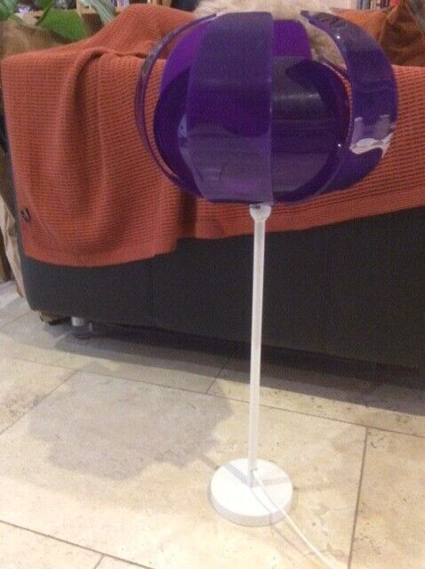 Funky, up-cycled vintage, early 70’s purple lucite, segment lampshade converted table lamp 