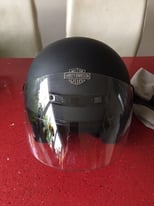 Harley-Davidson Motorcycle Crash Helmet Size Small Mat Black Clear Visor Good Condition Hardly Used