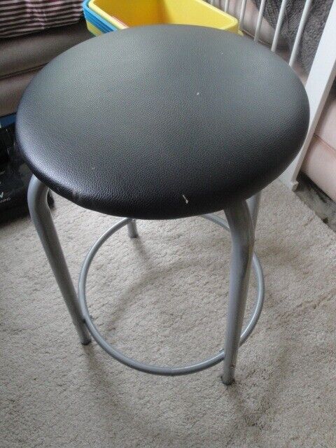 image for Black Seated Stool on Grey Legs - Used 