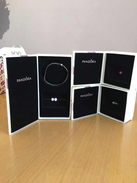 Pandora bracelet set (1) and charm gift sets (2)