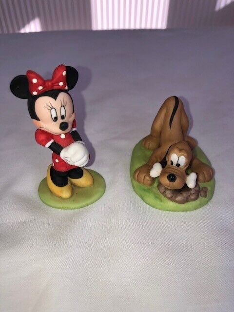image for Disney Grolier Porcelain Figurines  Pluto and Minnie Mouse
