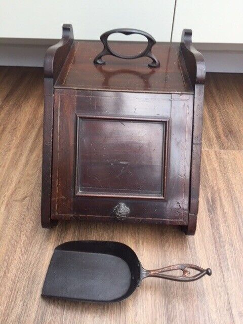 image for Vintage Wooden Hearth Coal Storage Box with metal handle. Collect Chichester