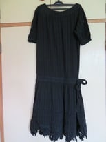 Vintage Black Cotton Adini Dress 