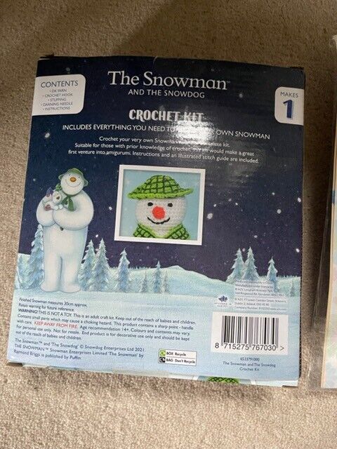 2 crochet kits: 3 Little Bears and Snowman. Collect Chichester 