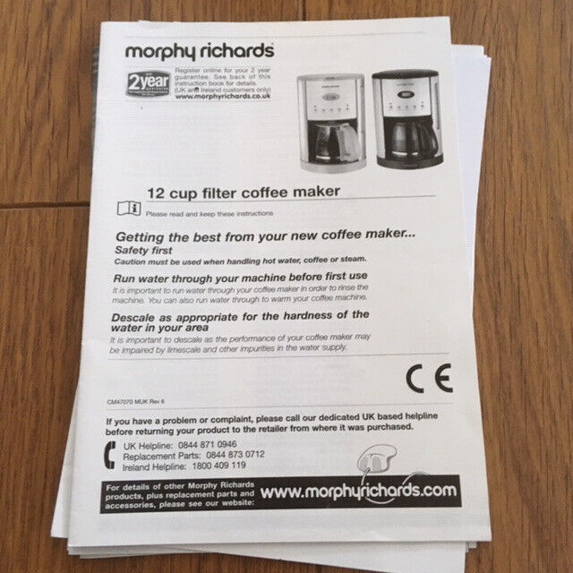 Café Mattino - Morphy Richards 12 cup coffee filter coffee maker