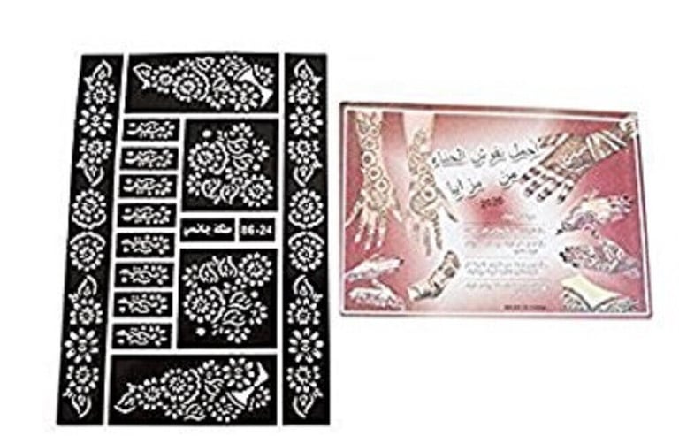image for Henna Stickers Tattoos Natural Stencil Wedding Indian Art Ladies Women Hands Arms Feet Temporary New