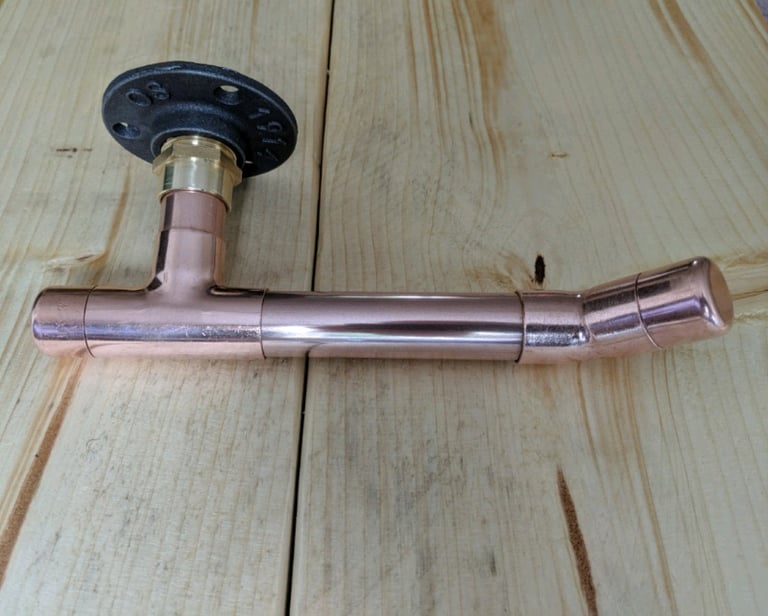 image for INDUSTRIAL DESIGNED COPPER PIPE LOO ROLL HOLDER