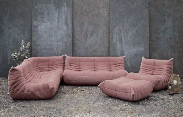 LIGNE ROSET 5 PIECE TOGO SUITE IN MICROFIBRE DUSTY