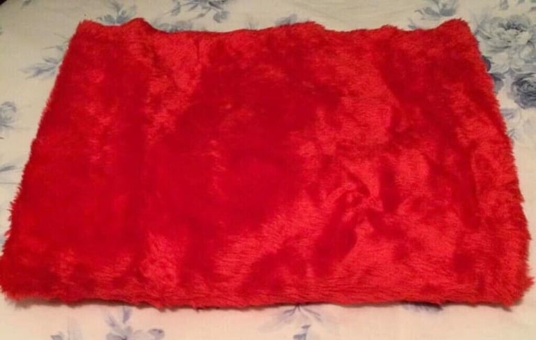 image for NEW RED FAUX FUR MATERIAL (2 yards x 64inch)