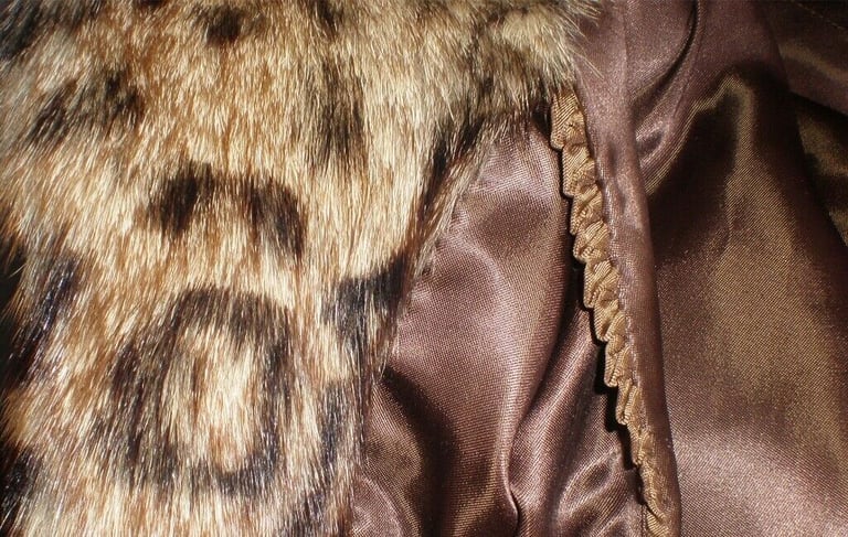 Beautiful Real Wildcat Fur Jacket / Coat, size S/M
