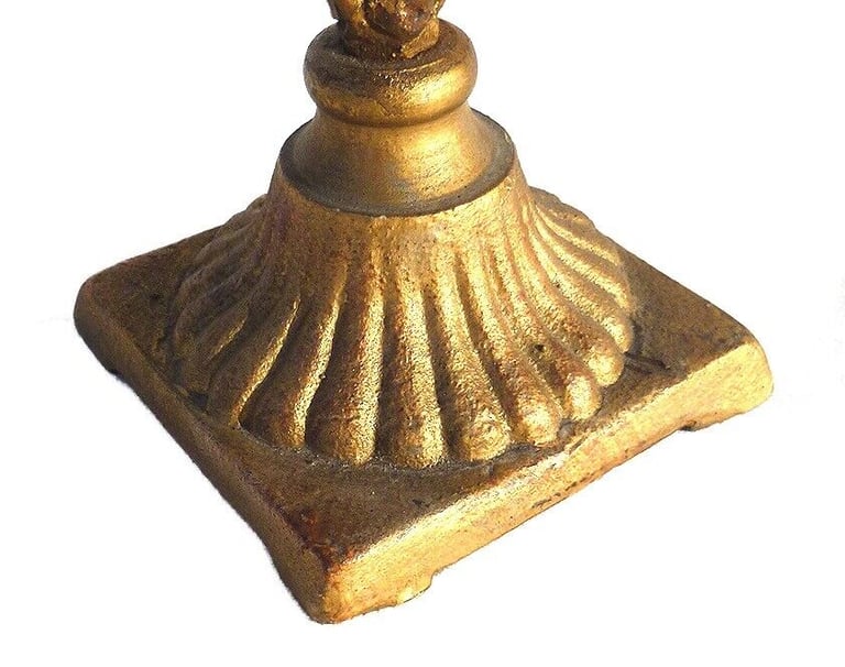 VINTAGE CANDELABRA, WROUGHT IRON WITH A GILDED FINISH