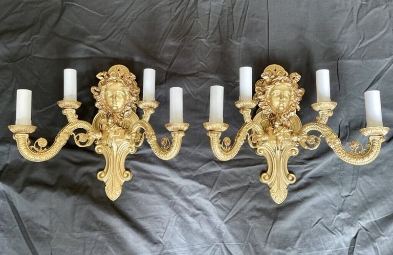 image for Pair of Rare Ormolu bronze wall lights French XVI Louis