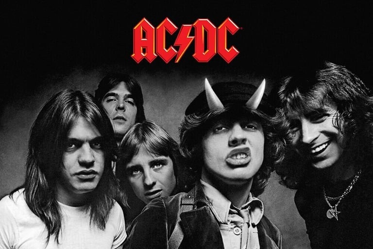 image for AC/DC Highway to Hell Rock Music Poster Print Wall Art Home Office Decor Gift Man Cave Picture AC DC
