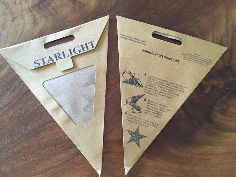 Star paper light shades/ lampshades/ lanterns x 2 (hygge, boho - used with/ without lights)