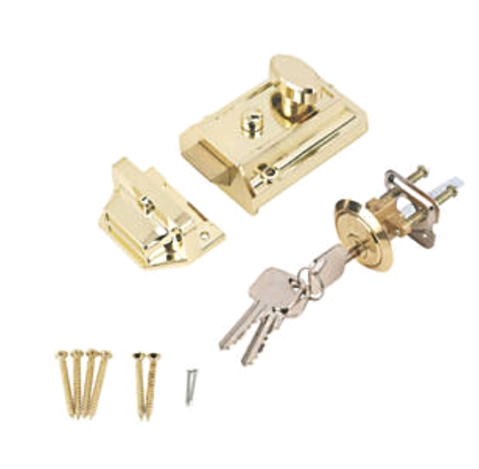 image for SMITH & LOCKE TRAD-BRS-60 TRADITIONAL NIGHT LATCH BRASS EFFECT 60MM BA