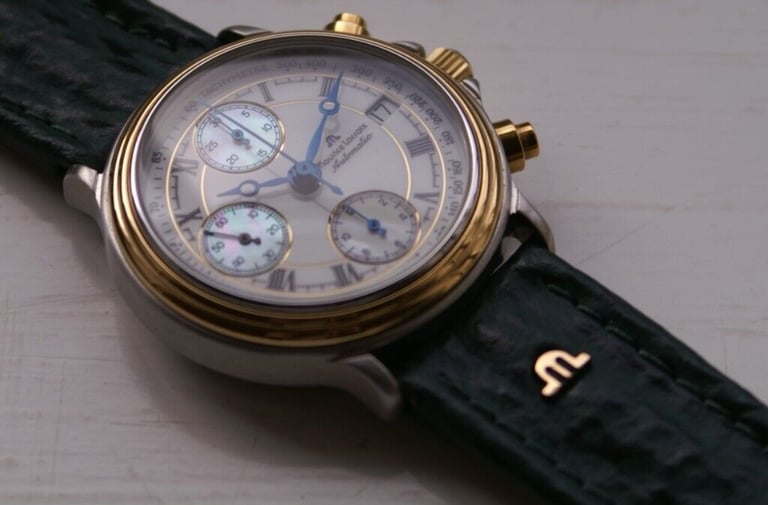 Maurice Lacroix automatic mechanical chronograph wristwatch - new old - '90s - Val 7750