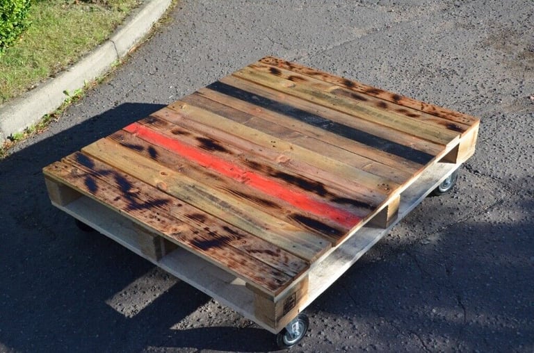 image for Pallet coffee table with caster wheels - REDUCED TO £100