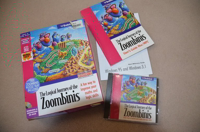 ZOOMBINIS - 'The Logical Journey of the Zoombinis' CD ROM for Retro game players. Mac & Windows.