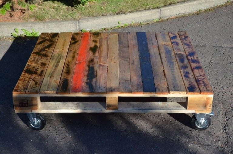 Pallet coffee table with caster wheels - REDUCED TO £100