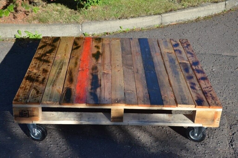 Pallet coffee table with caster wheels - REDUCED TO £100